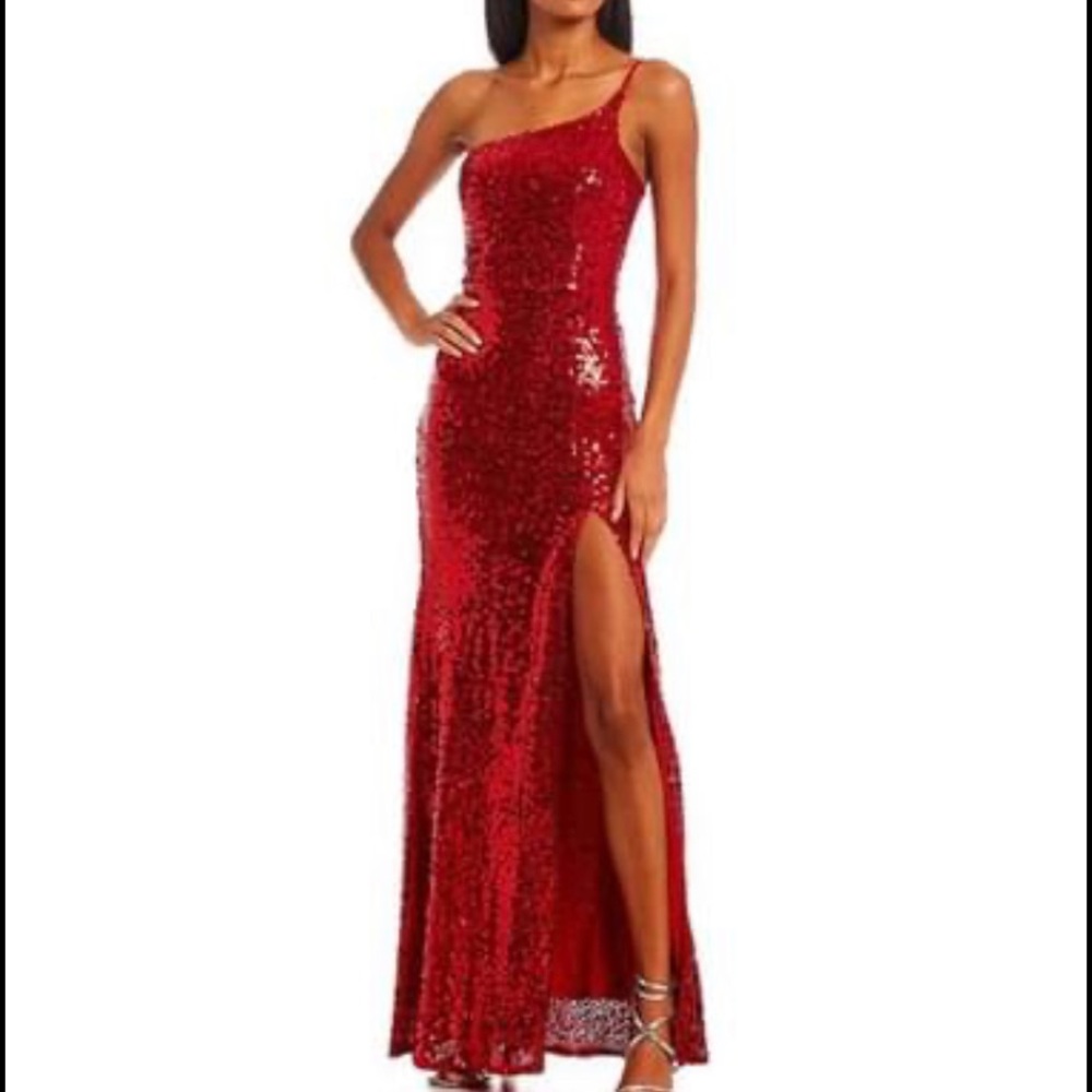 One Shoulder Sequin Formal